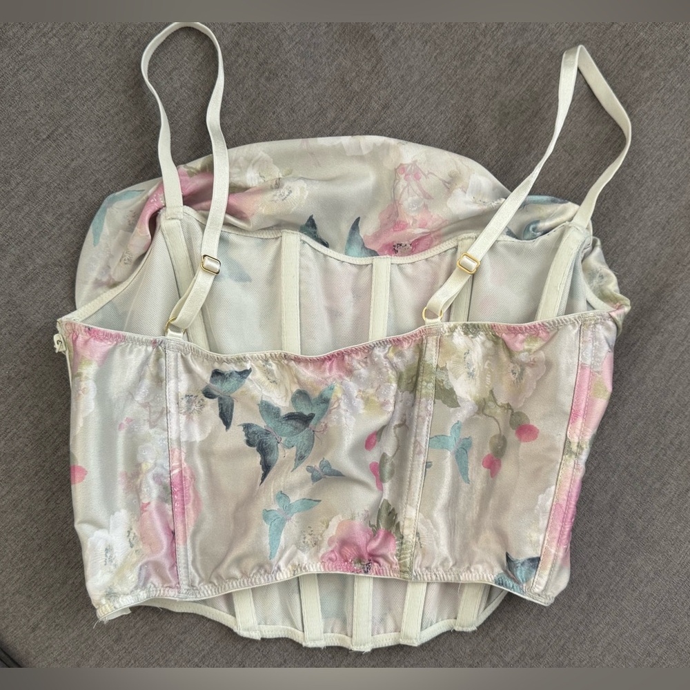 Victoria's Secret Floral Satin Crop Top - Picture 2 of 7